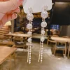 Long Pearl Tassel Korean Earrings - Image 5