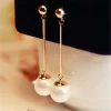 Long Tassel Simulated Pearl Drop Earrings - Image 2