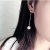 Long Tassel Simulated Pearl Drop Earrings - Image 3