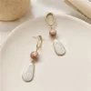 Long Tassels Geometric Metal Stud Earrings - Image 2