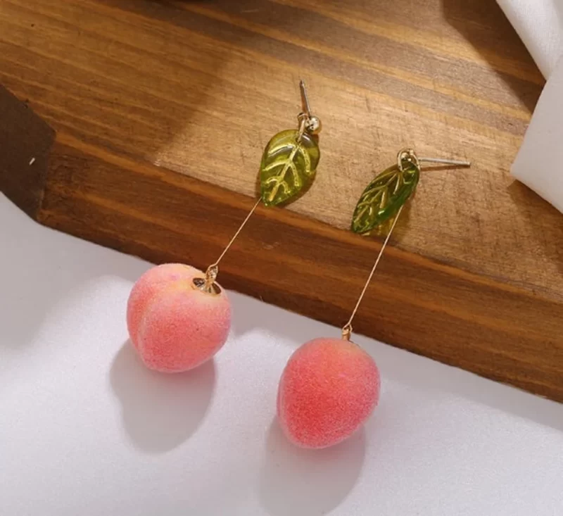 Lovely Foam Summer Fruit Pink Earrings - Image 5