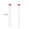 Lovely Heart Tassel Dangle Earrings - Image 4