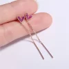 Lovely Heart Tassel Dangle Earrings - Image 2