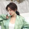 Luxury Designer Green Crystal Long Tassel Earrings - Image 2