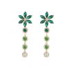 Luxury Designer Green Crystal Long Tassel Earrings - Image 5