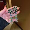 Luxury Designer Green Crystal Long Tassel Earrings - Image 7