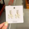 Matte Finish Bowknot Korean Earrings - Image 2