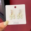 Matte Finish Bowknot Korean Earrings - Image 3