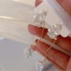 Multi Function White Shell Flower Pearl Long Earrings - Image 3