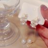 Multi Function White Shell Flower Pearl Long Earrings - Image 5