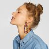 Multicolour Rectangle Trendy Earrings - Image 2