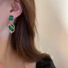 New Luxury Square Water Drop Earrings - Image 3