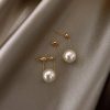 Oversized Imitation Pearl Hoop Drop Earrings - Image 2