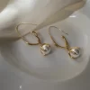 Pearls In The Cage Hanging Drop Earrings - Image 2