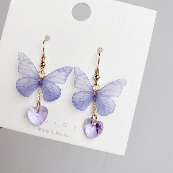 Purple and Blue Cubic Zirconia Butterfly Earrings | Little Luxuries Designs