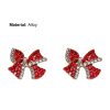 Red Crystal Ribbon Earrings  - Image 5