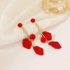 Red Petals Drop Earrings  - Image 3