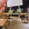 Retro Court Style Emerald Earrings - Image 2