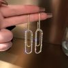 Rhinestone Decor Geometric Drop Earrings - Image 3