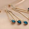 Rhinestone & Heart Decor Drop Earrings - Image 2