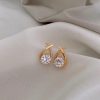 Round Brilliant Cut Cubic Zirconia Stud Earrings - Image 2