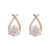 Round Brilliant Cut Cubic Zirconia Stud Earrings - Image 3