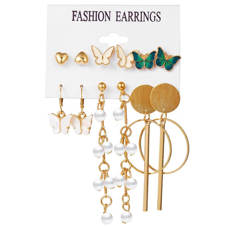 Set Of 6 Beautiful Butterfly Trendy Earrings - Image 2