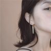 Shell Clear Rectangle Geometric Dangle Earrings - Image 3