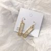 Shell Clear Rectangle Geometric Dangle Earrings - Image 2