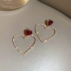 Shining Rhinestone Hollow Heart Drop Earrings - Image 4