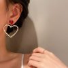 Shining Rhinestone Hollow Heart Drop Earrings - Image 2