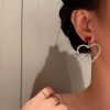 Shining Rhinestone Hollow Heart Drop Earrings - Image 3