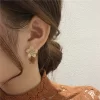 Simple Coffee Drop Flower Earrings - Image 4