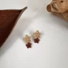 Simple Coffee Drop Flower Earrings - Image 3