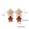 Simple Coffee Drop Flower Earrings - Image 2