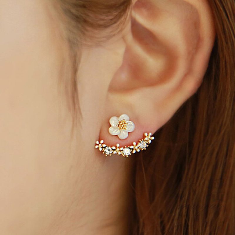 Small Daisy Flowers Double Sided Earrings