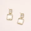 Square Crystal Drop Earrings - Image 3