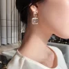 Square Crystal Drop Earrings - Image 4