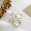Square Crystal Drop Earrings - Image 5