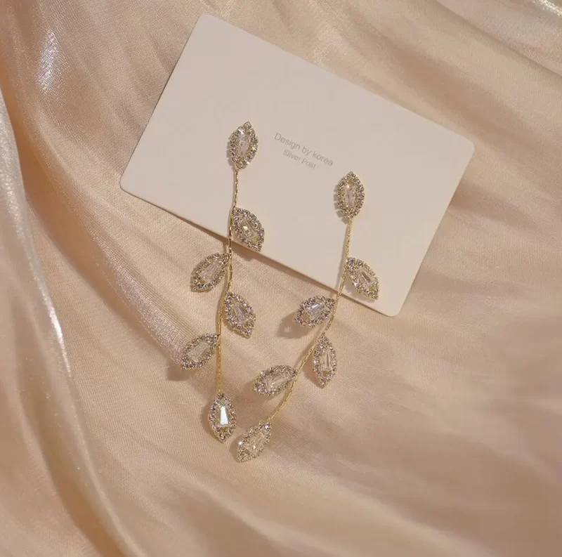 The Crystal Leafs In The Branch Earrings