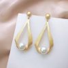 The Hanging Pearls On Golden Top Earrings - Image 2