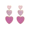 Three HeartBeat Pinkish Earrings - Image 2