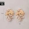 Vintage Big Flowers Leaf Stud Earrings - Image 2