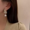 Vintage Dangle Champagne Diamond Earrings - Image 3