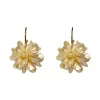 White Cubic Flower Ball Long Earrings - Image 3