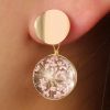 Clear Ball Flower Earrings - Image 2