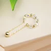 Beaded Crystal Pearls Korean Cuff Earrings - Image 2