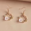 Bee and Light Gold Floral Earrings - Image 3