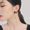 Black Temperament Bow Earrings - Image 2