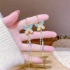Butterfly Decor Rhinestone Tassel Drop Earrings - Image 2